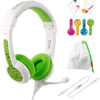 image #2 of אוזניות מתקפלות עם הגבלת ווליום ומיקרופון לילדים +BuddyPhones School - צבע ירוק
