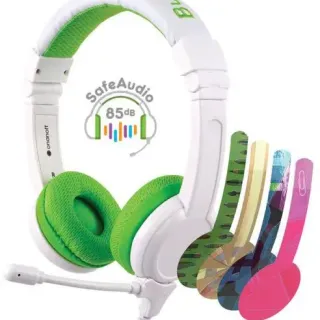 image #3 of אוזניות מתקפלות עם הגבלת ווליום ומיקרופון לילדים +BuddyPhones School - צבע ירוק