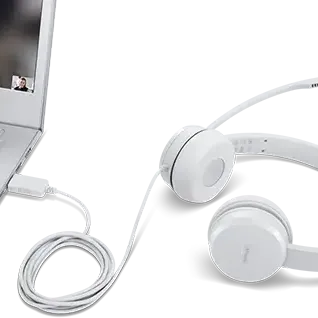 image #1 of אוזניות Lenovo 110 On-Ear Stereo USB - צבע לבן