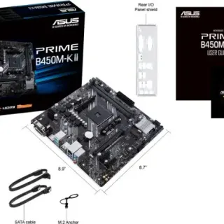 image #1 of לוח אם Asus PRIME B450M-K II AM4, AMD B450, DDR4, PCI-E,HDMI, VGA, DVI