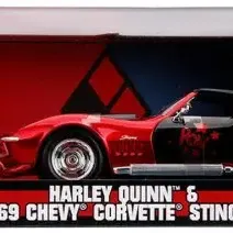 image #5 of מכונית 1969 Chevy Corvette Stingray בעיצוב הארלי קווין עם דמות מבית Jada