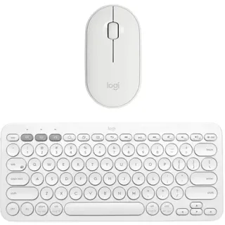 image #0 of עכבר אלחוטי Logitech Pebble M350 + מקלדת אלחוטית Logitech K380 Bluetooth - צבע לבן