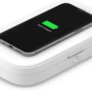 image #3 of משטח טעינה אלחוטית עם נרתיק חיטוי UV לטלפון הנייד Belkin Boost Charge 10W - צבע לבן