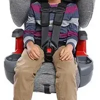 image #4 of כסא בטיחות משולב בוסטר עם בד מנדף זיעה Britax Grow With You ClickTight Cool Flow- צבע אפור