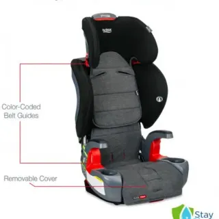 image #8 of כסא בטיחות משולב בוסטר עם בד דוחה כתמים וזיעה Britax Grow With You ClickTight Stay Clean - צבע שחור/אפור
