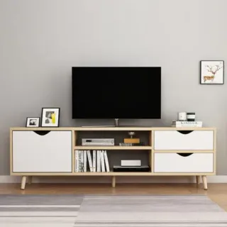image #6 of מזנון טלוויזיה מבית My Casa Marvin - צבע עץ טבעי/לבן