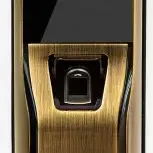 image #1 of מנעול חכם עם טביעת אצבע, קוד אישי וצ'יפ קירבה Elock Premium - צבע Coffee Gold