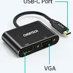 image #3 of תחנת עגינה Choetech 2 In 1 USB Type-C To HDMI + VGA