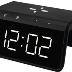 image #0 of משטח טעינה אלחוטי עם שעון דיגיטלי וכפתורי מגע ECO-WCH450B - צבע שחור
