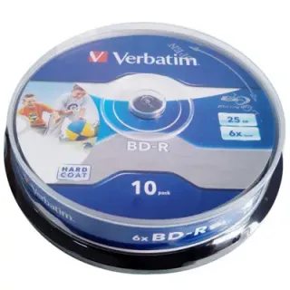 image #0 of דיסקים לצריבה Verbatim BD-R x6 25GB Blu-ray Wide White IJP Media 10-Pack (64099)