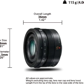 image #0 of עדשת Panasonic Leica DG Summilux 15mm f/1.7 ASPH. MFT - צבע כסף