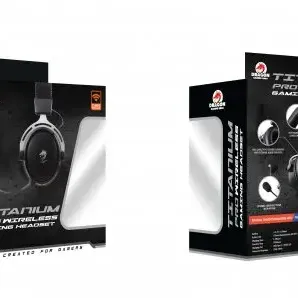 image #1 of אזניות גיימינג אלחוטיות Dragon Titanium Pro Wireless Gaming Headset - צבע שחור/כסף