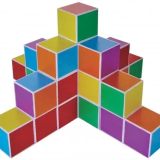 image #1 of מציאון ועודפים - קוביות מגנט פאות צבעוניות 64 חלקים Playmager 