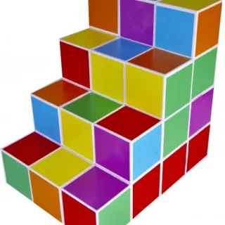 image #11 of מציאון ועודפים - קוביות מגנט פאות צבעוניות 64 חלקים Playmager 