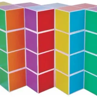 image #2 of מציאון ועודפים - קוביות מגנט פאות צבעוניות 64 חלקים Playmager 
