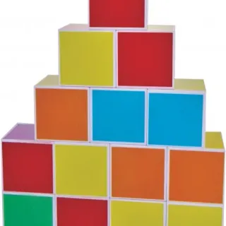 image #3 of מציאון ועודפים - קוביות מגנט פאות צבעוניות 64 חלקים Playmager 
