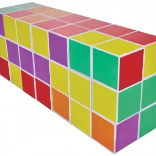 image #4 of מציאון ועודפים - קוביות מגנט פאות צבעוניות 64 חלקים Playmager 