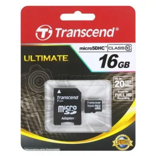 image #2 of כרטיס זכרון Transcend Premium Micro SDHC TS16GUSDHC10 - נפח 16GB