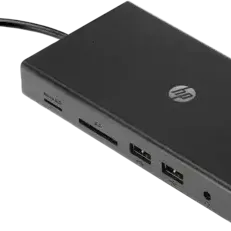 image #0 of תחנת עגינה HP Travel USB-C Port Hub 4xUSB-A USB-C HDMI Ethernet SD MicroSD - שחור