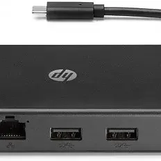 image #2 of תחנת עגינה HP Travel USB-C Port Hub 4xUSB-A USB-C HDMI Ethernet SD MicroSD - שחור