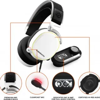 image #6 of מציאון ועודפים - אוזניות גיימרים SteelSeries Arctis Pro + GameDAC צבע לבן
