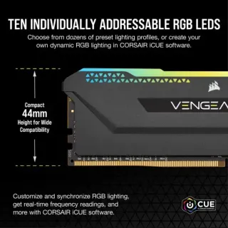 image #3 of זיכרון למחשב Corsair Vengeance RGB PRO SL 4x16GB DDR4 3600MHz CL18 Black
