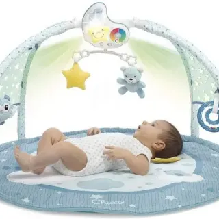 image #1 of משטח פעילות 3 ב-1 לתינוקות עם מנגינות ומקרן צבעוני מבית Chicco - צבע תכלת