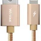 image #0 of כבל קלוע Lightning ל-USB באורך 1.2 מטר Wesdar T38- צבע זהב