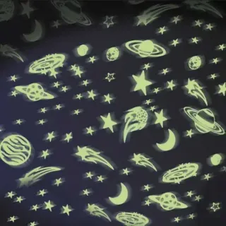 image #2 of 500 מדבקות חלל זוהרות בחשכה מבית Brainstorm - כוכבים