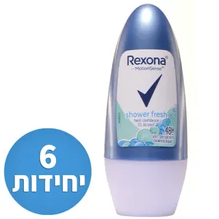 image #0 of דאודורנט רול-און לאישה Rexona Shower Fresh בנפח 50 מ''ל - 6 יחידות