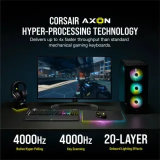 image #2 of  מקלדת גיימינג מכאנית Corsair K100 RGB עם מתגי CHERRY MX Speed - צבע שחור