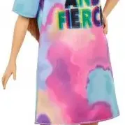 image #3 of ברבי שיער חום עם חולצת-שמלה צבועה - סדרת פאשניסטה מבית Mattel 
