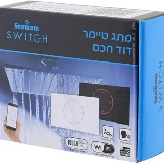 image #1 of מפסק מגע חכם לדוד שמש עם טיימר Semicom STW-3GEVD/W - זכוכית לבנה