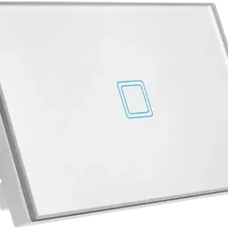 image #0 of מפסק תאורה Wi-Fi חכם תחת הטיח Semicom - מתג אחד - זכוכית לבנה