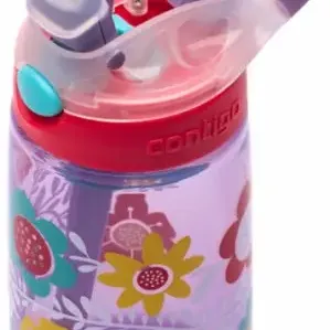 image #1 of בקבוק שתיה לילדים 414 מ''ל Contigo Gizmo - פרחים סגול