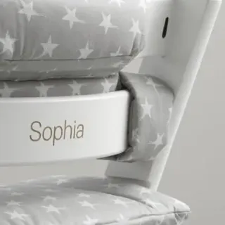 image #3 of כרית ריפוד ועיצוב מ-100% כותנה אורגנית לכיסא אוכל Stokke Tripp Trapp - צבע אפור