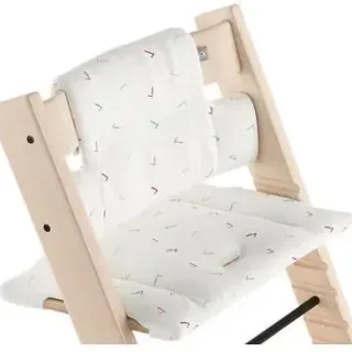 image #7 of כרית ריפוד ועיצוב מ-100% כותנה אורגנית לכיסא אוכל Stokke Tripp Trapp - צבע לבן/שחור