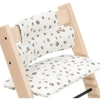 image #0 of כרית ריפוד ועיצוב מ-100% כותנה אורגנית לכיסא אוכל Stokke Tripp Trapp - צבע לבן/אפור