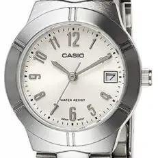 image #0 of שעון יד אנלוגי לנשים עם רצועת Stainless Steel כסופה Casio LTP-1241D-7A2DF - לבן