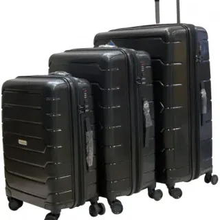 image #1 of סט 3 מזוודות קשיחות 21+24+28 Travel Club - צבע שחור
