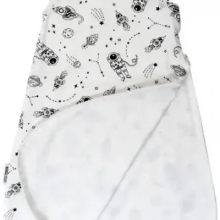 image #3 of שק שינה לחורף לתינוק - גילאים 0-6 חודשים דגם חלל Little Penguin - שחור/לבן