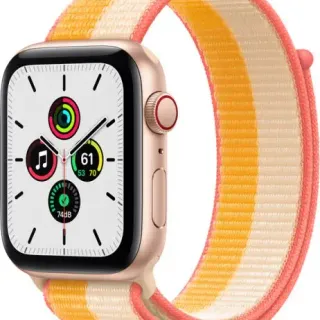 image #0 of שעון חכם Apple Watch SE GPS + Cellular 44mm צבע שעון Gold Aluminum צבע רצועה Maize / White Sport Loop