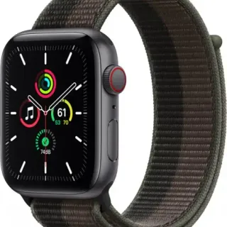 image #0 of שעון חכם Apple Watch SE GPS + Cellular 44mm צבע שעון Space Gray Aluminum צבע רצועה Tornado / Gray Sport Loop