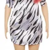image #2 of ברבי שיער אדמוני עם שמלה קצרה בגווני סגול שחור - סדרת פאשניסטה מבית Mattel