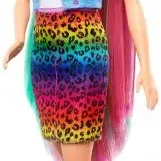 image #0 of ברבי שיער צבעי הקשת וחצאית מנומרת - מבית Mattel