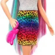 image #6 of ברבי שיער צבעי הקשת וחצאית מנומרת - מבית Mattel