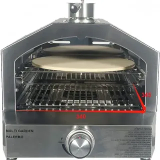 image #1 of תנור גז מקצועי לפיצה  בעוצמת 13,000 BTU + אבן שמוט + כף פיצה גדולה מנירוסטה Multi Garden Palermo