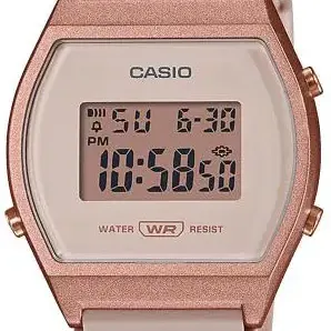 image #0 of שעון יד דיגיטלי לנשים עם רצועת סיליקון ורודה Casio LW-204-4ADF - זהב ורוד