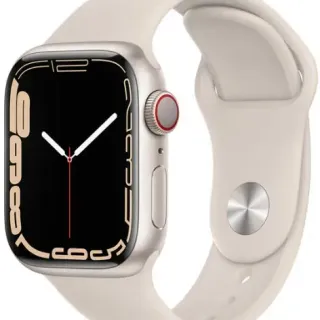 image #2 of שעון חכם Apple Watch 41mm Series 7 GPS+Cellular צבע שעון Starlight Aluminum Case צבע רצועה Starlight Sport Band