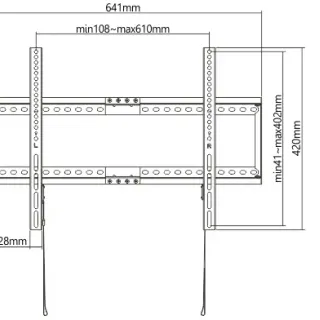 image #1 of מתקן תלייה צמוד קיר בגודל 37-80 אינטש ועד משקל 75 ק''ג Brateck 